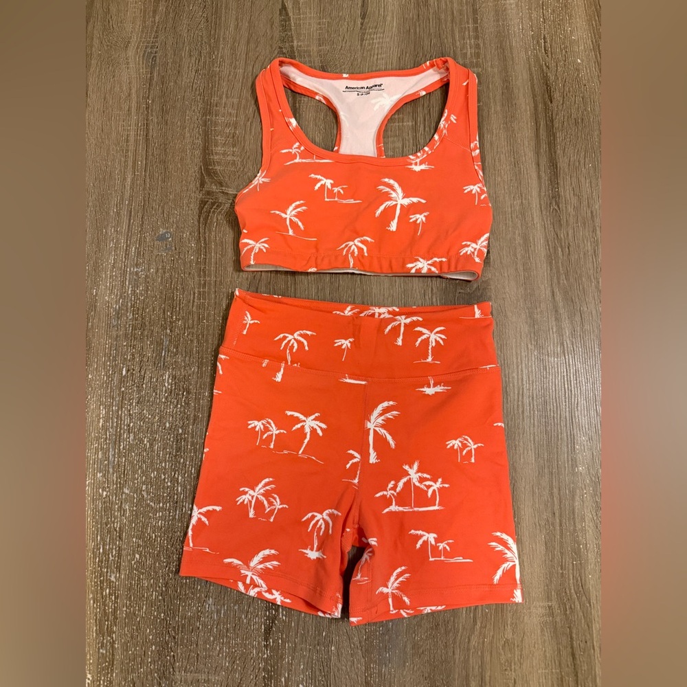 American Apparel Orange and White Palm Print Set